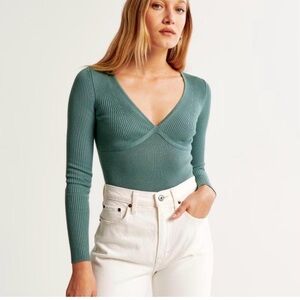 Abercrombie & Fitch corset style Ribbed Bodysuit size L